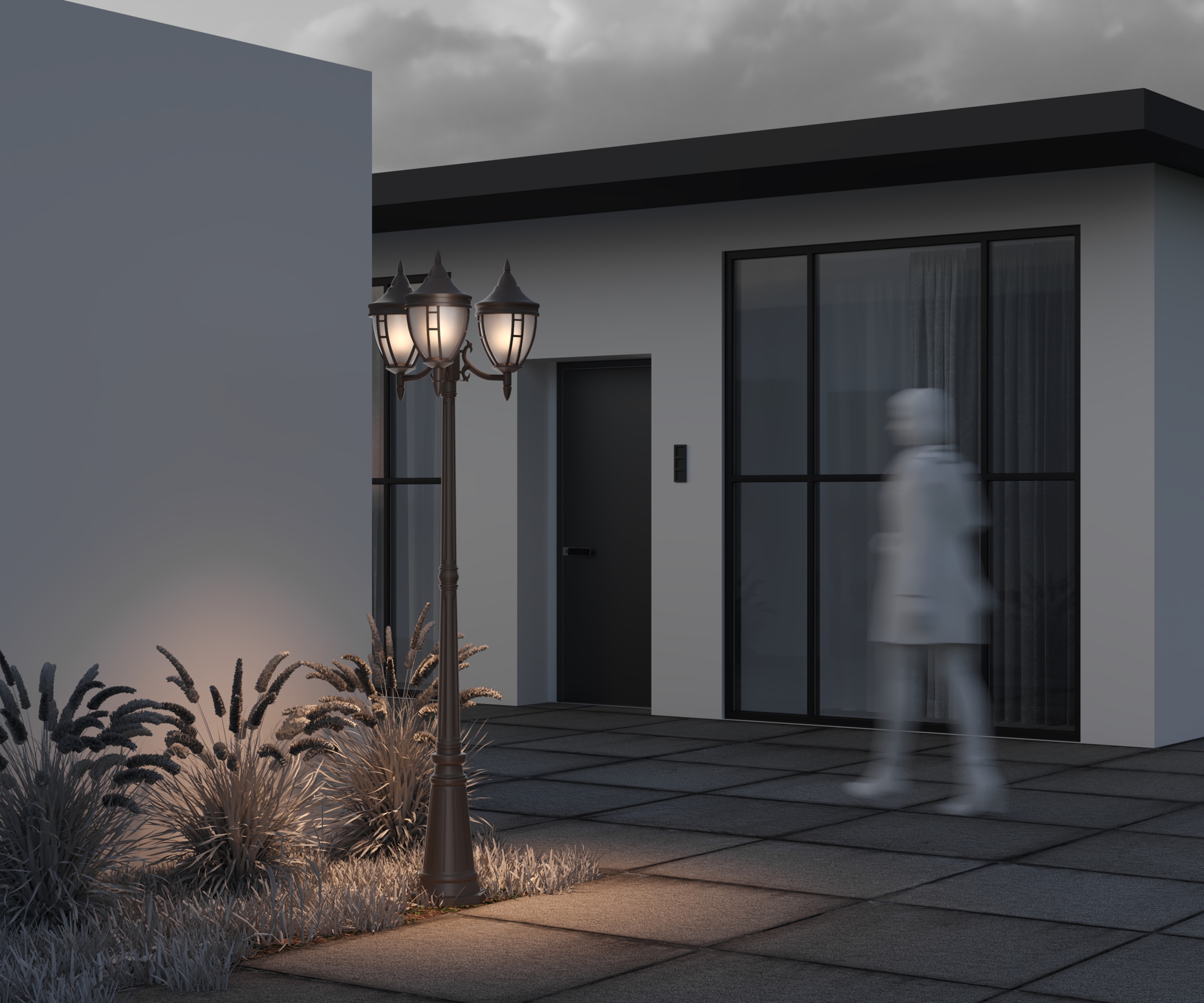 картинка Садово-парковый светильник Maytoni Novara O026FL-03B от магазина pro-decor.kz