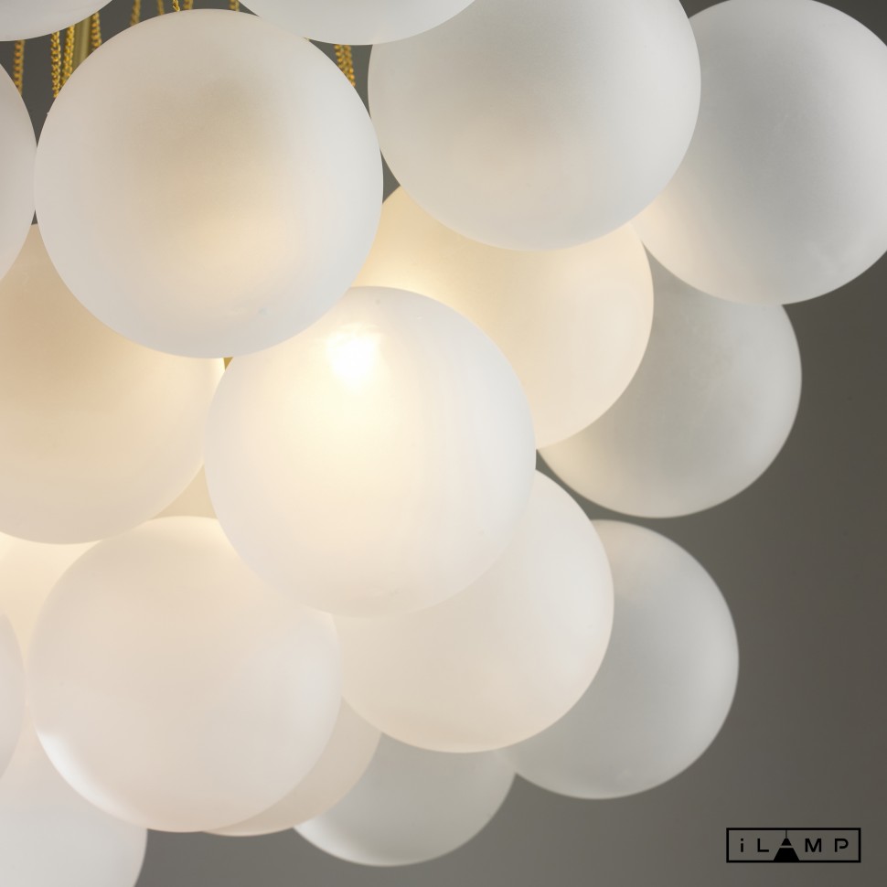 картинка Подвесная люстра iLamp GLOBE 10099P/3-D800 GOLD&WHITE от магазина pro-decor.kz