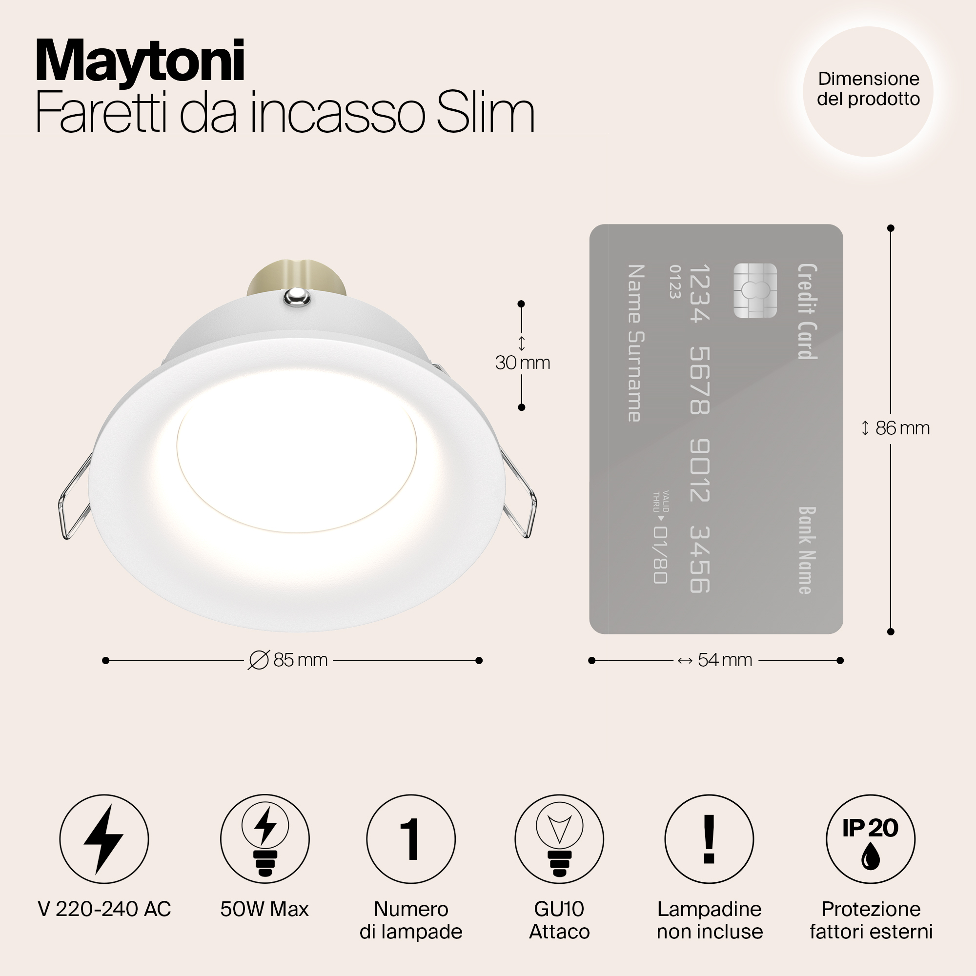 картинка Встраиваемый светильник Maytoni Slim DL027-2-01W от магазина pro-decor.kz