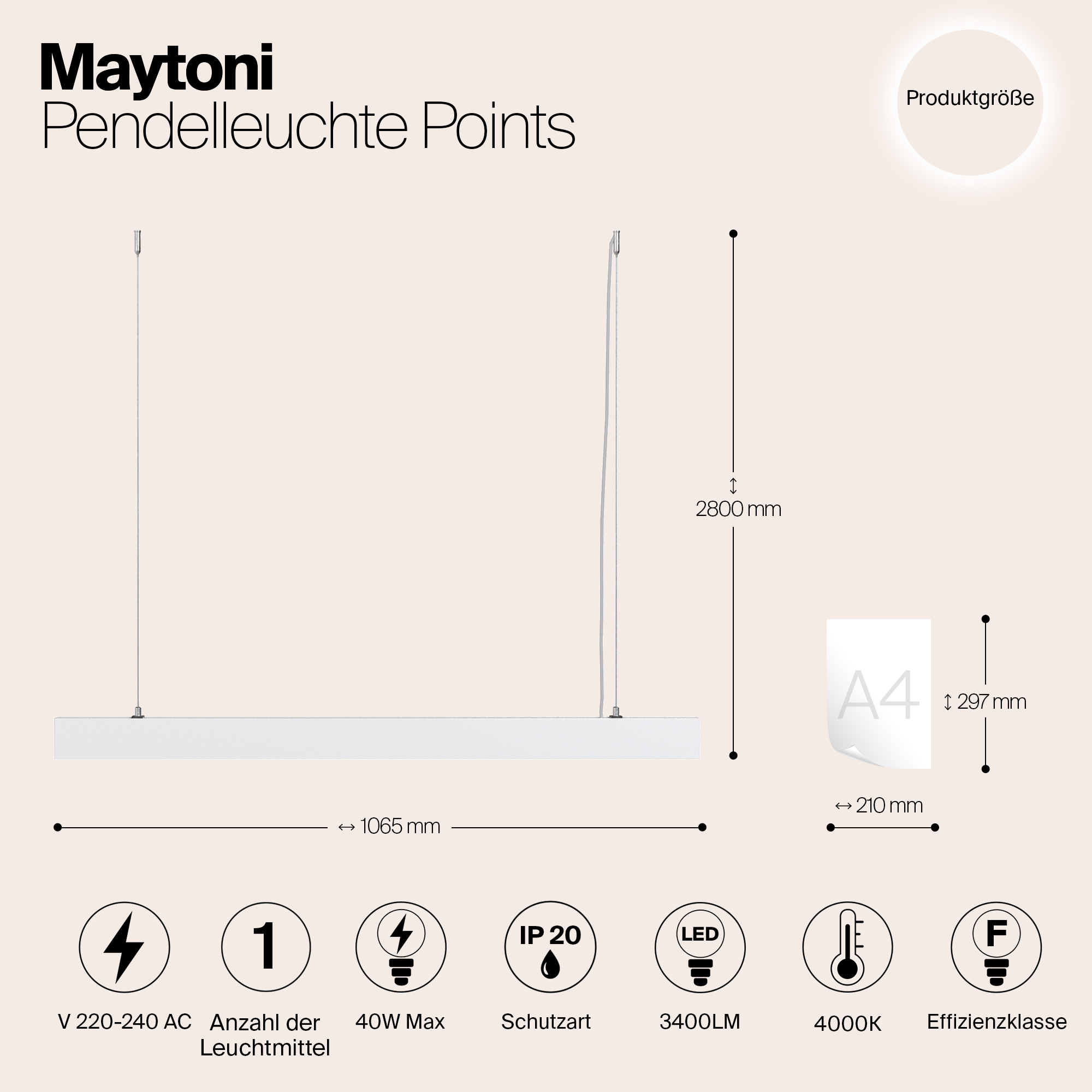 картинка Подвесной светодиодный светильник Maytoni Vinder P050PL-L40W4K от магазина pro-decor.kz