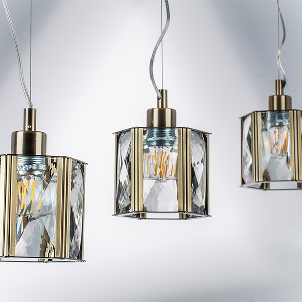 картинка 722013 Люстра LIMPIO 1х40W E27 БРОНЗА/ПРОЗРАЧНЫЙ от магазина pro-decor.kz