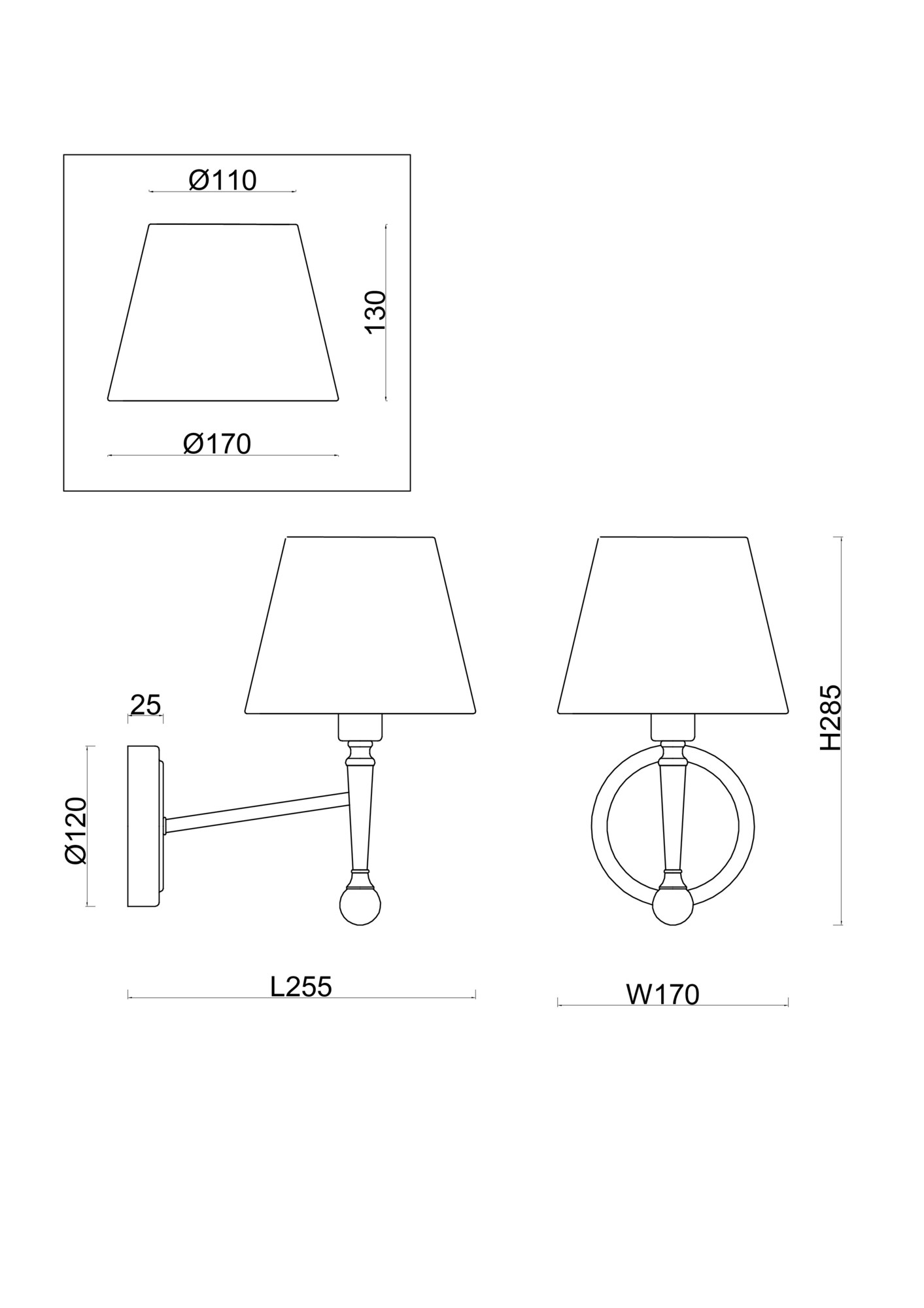картинка Настенный светильник (бра) Freya FR5190WL-01BS1 от магазина pro-decor.kz
