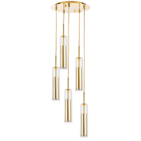 картинка 756052 Люстра CILINO 5х40W GU10 GOLD от магазина pro-decor.kz