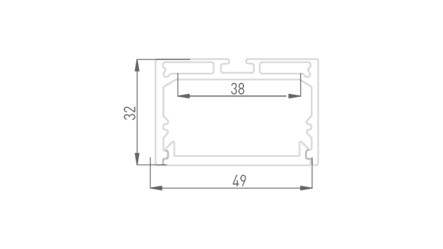 картинка Подвесной/накладной алюминиевый профиль LS.4932-R от магазина pro-decor.kz
