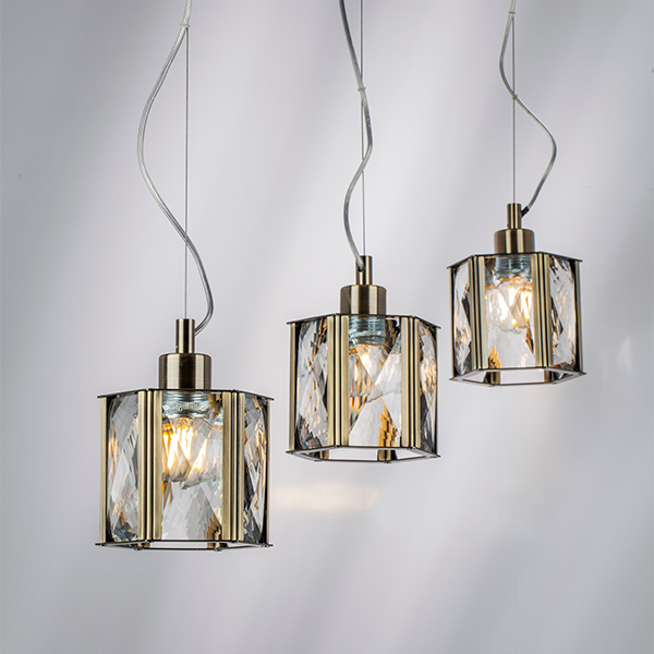 картинка 722013 Люстра LIMPIO 1х40W E27 БРОНЗА/ПРОЗРАЧНЫЙ от магазина pro-decor.kz