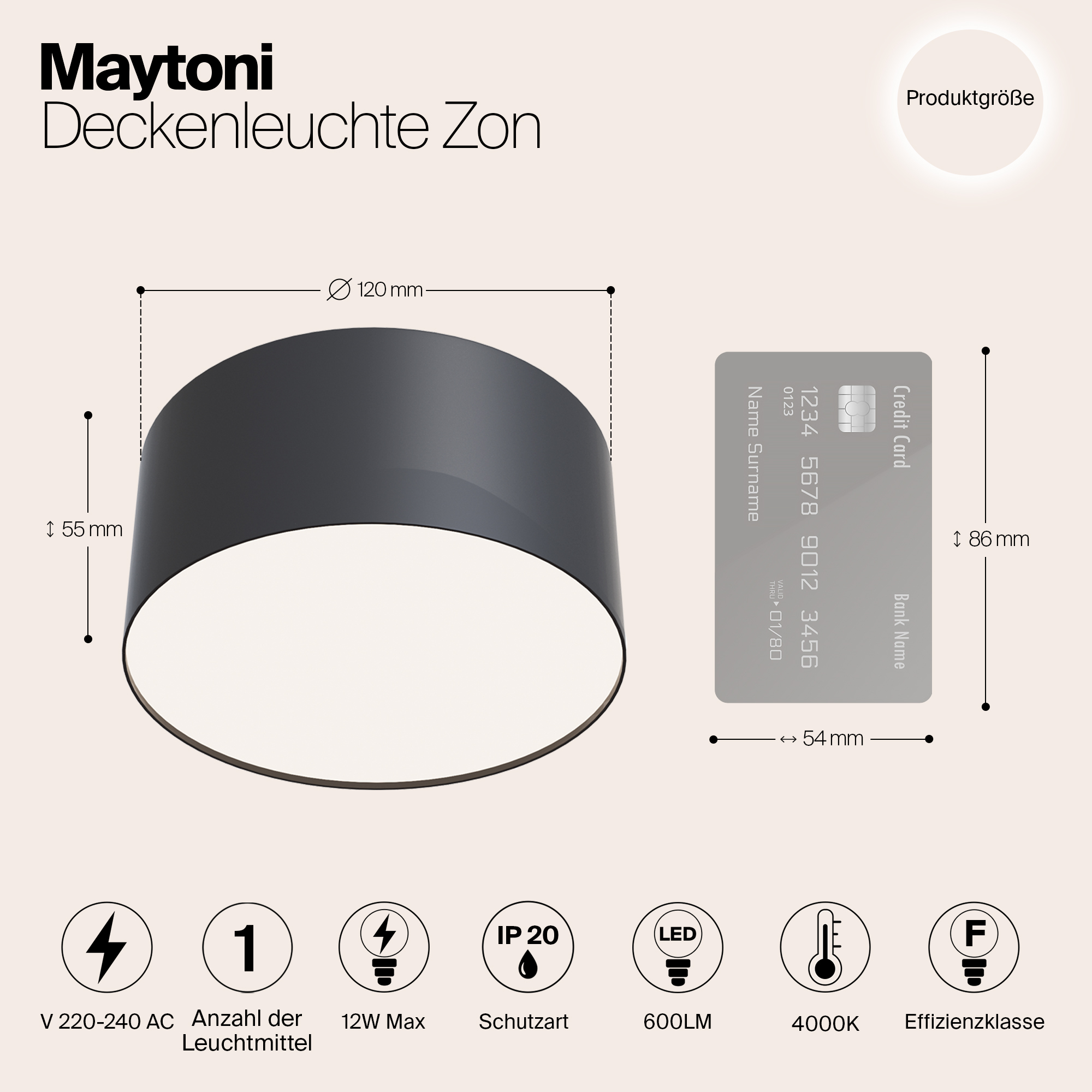 картинка Потолочный светодиодный светильник Maytoni Zon C032CL-L12B4K от магазина pro-decor.kz