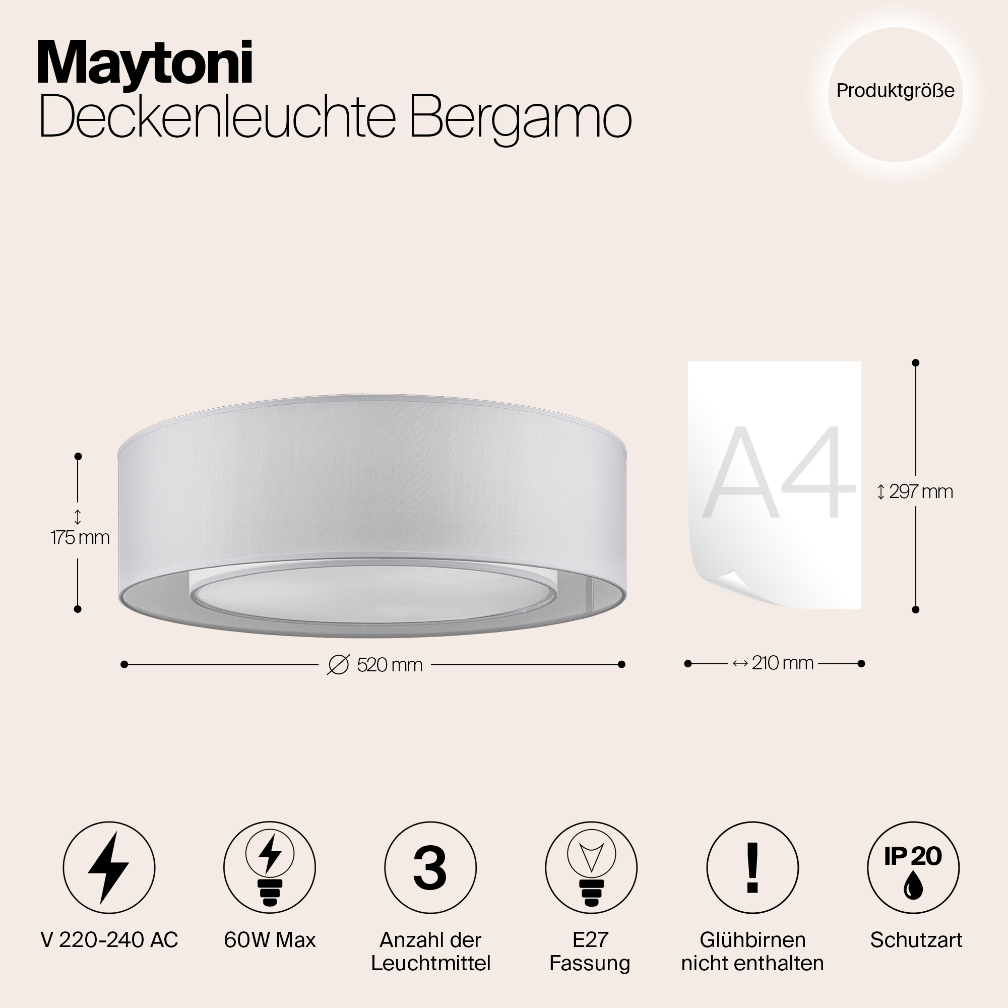 картинка Потолочный светильник Maytoni Bergamo MOD617CL-04GR от магазина pro-decor.kz
