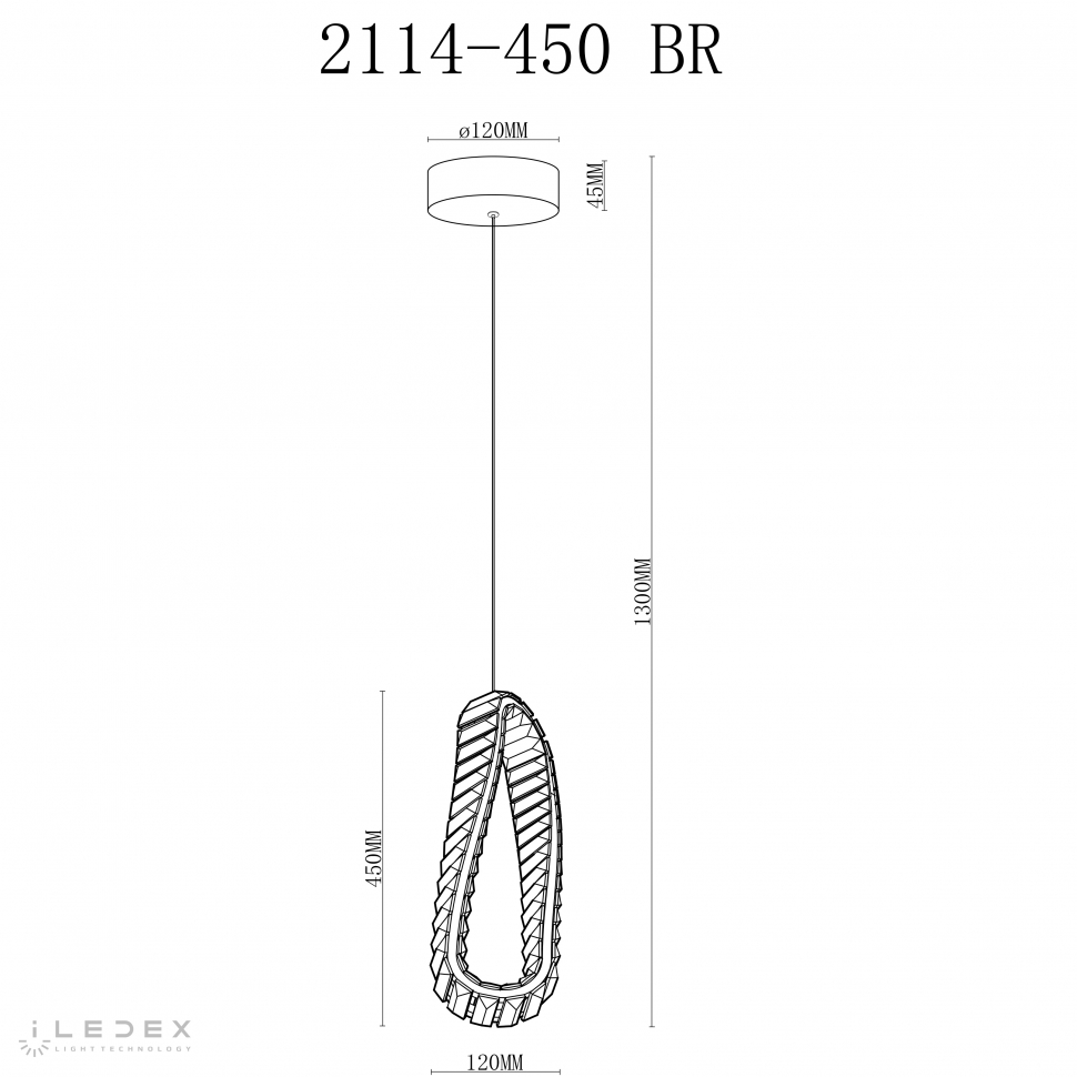 картинка Светильник подвесной iLedex Woodstock iLedex 2117-450 BR от магазина pro-decor.kz