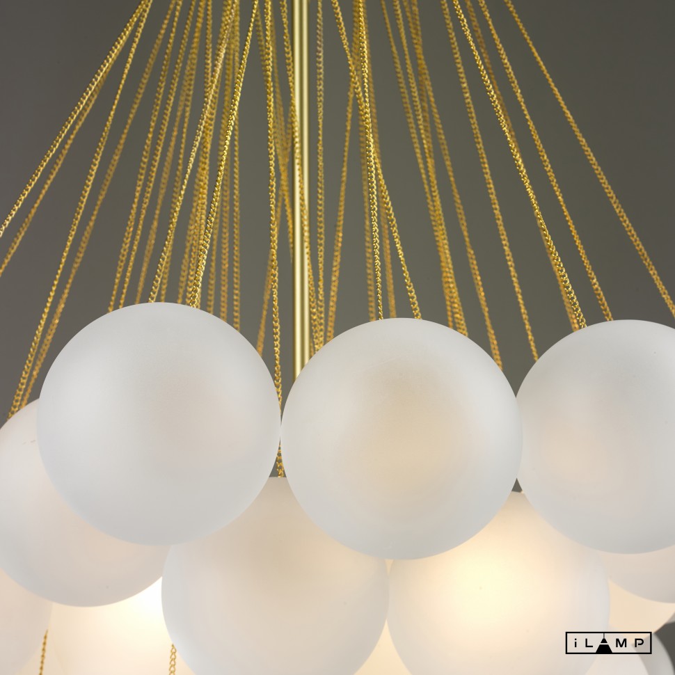 картинка Подвесная люстра iLamp GLOBE 10099P/3-D800 GOLD&WHITE от магазина pro-decor.kz