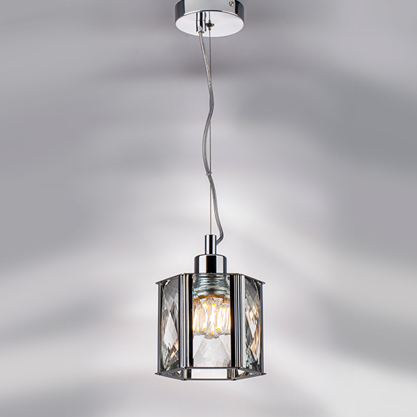 картинка 722014 Люстра LIMPIO 1х40W E27 ХРОМ/ПРОЗРАЧНЫЙ от магазина pro-decor.kz
