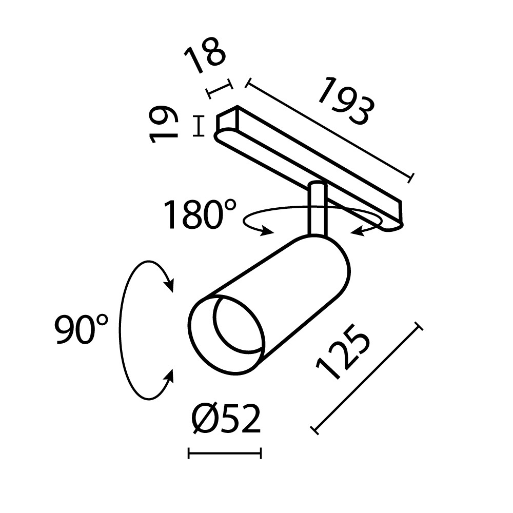 картинка Трековый светильник Technical TR032-2-12W3K-S-W от магазина pro-decor.kz