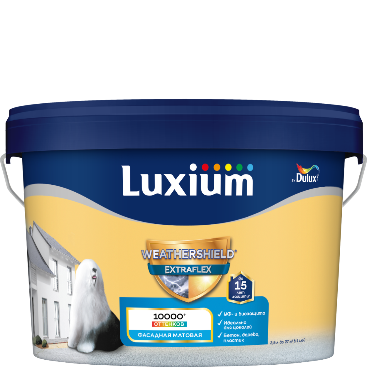 Краска фасад Luxium Weathershield Extraflex BC2,25л
