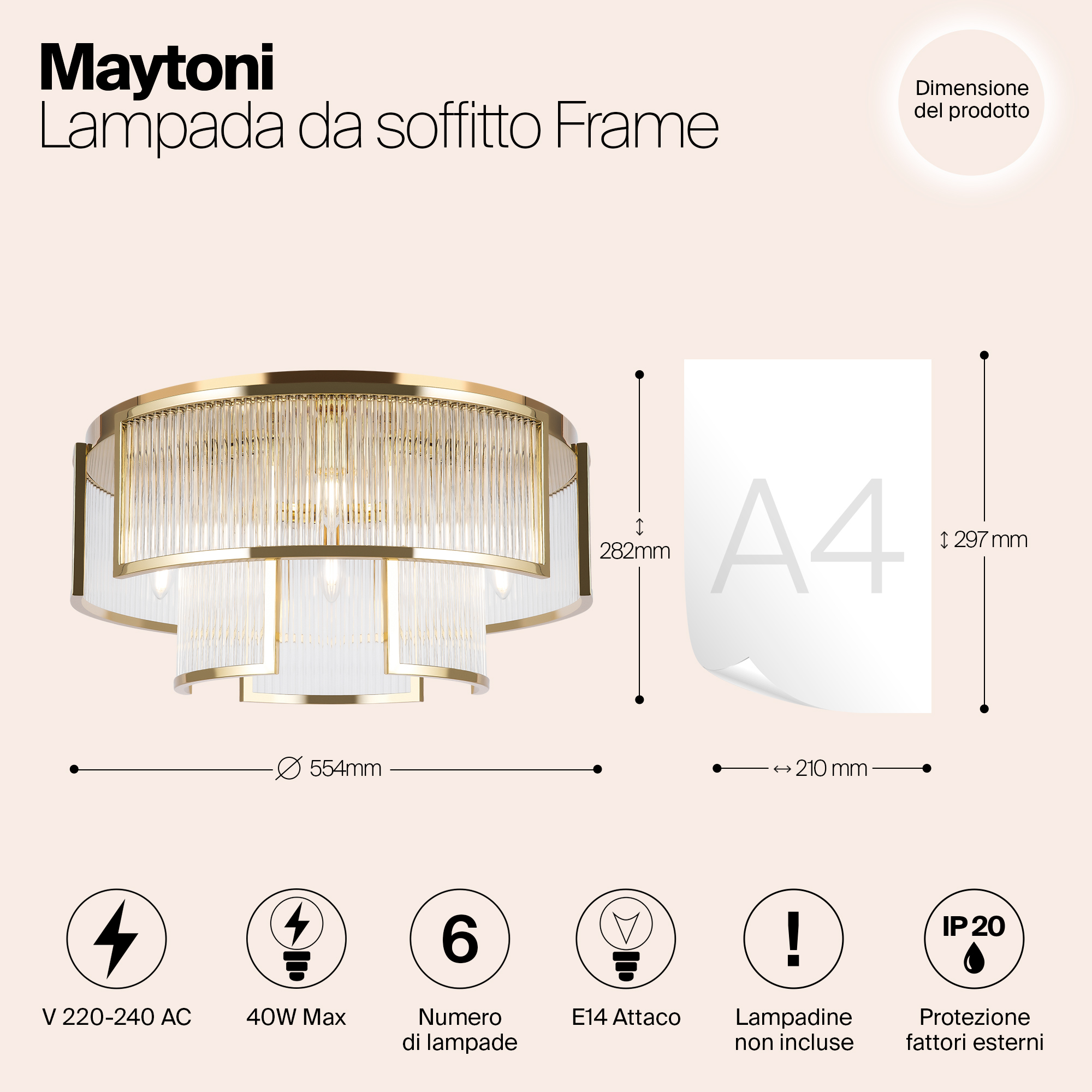 картинка Потолочный светильник Maytoni MOD174CL-06G от магазина pro-decor.kz