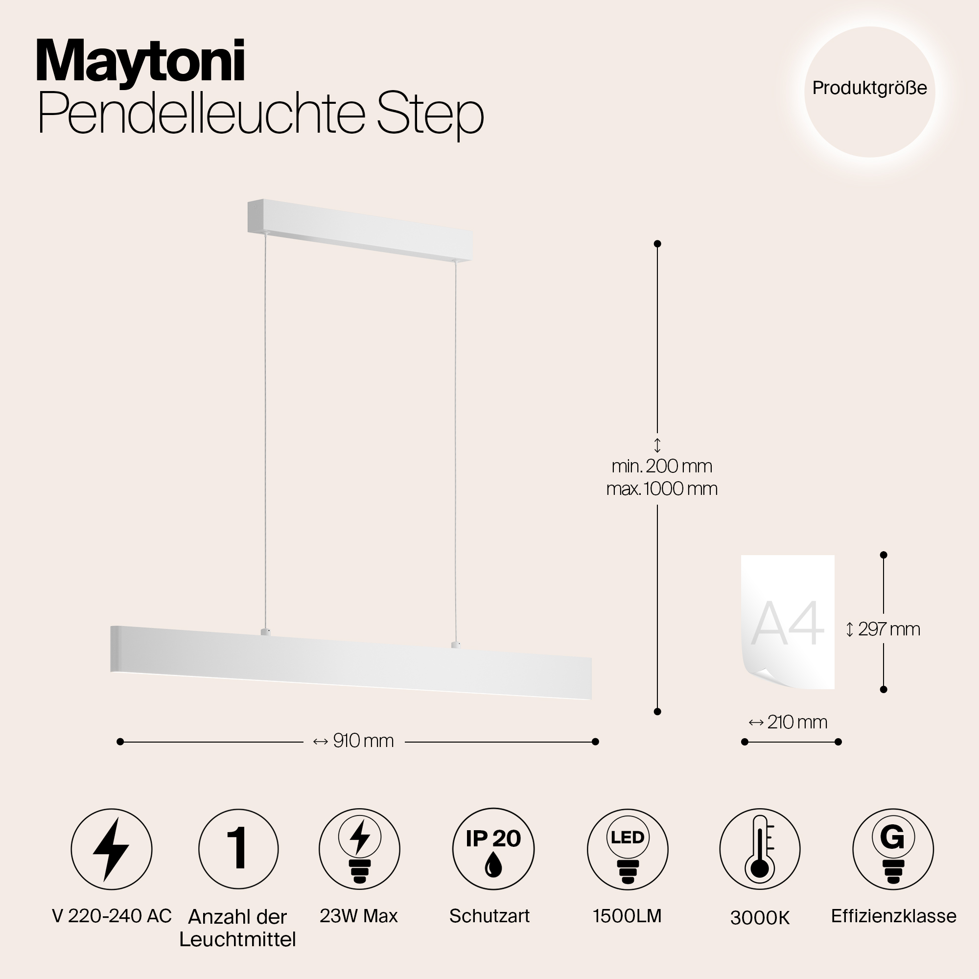 картинка Подвесной светодиодный светильник Maytoni Step P010PL-L23W от магазина pro-decor.kz