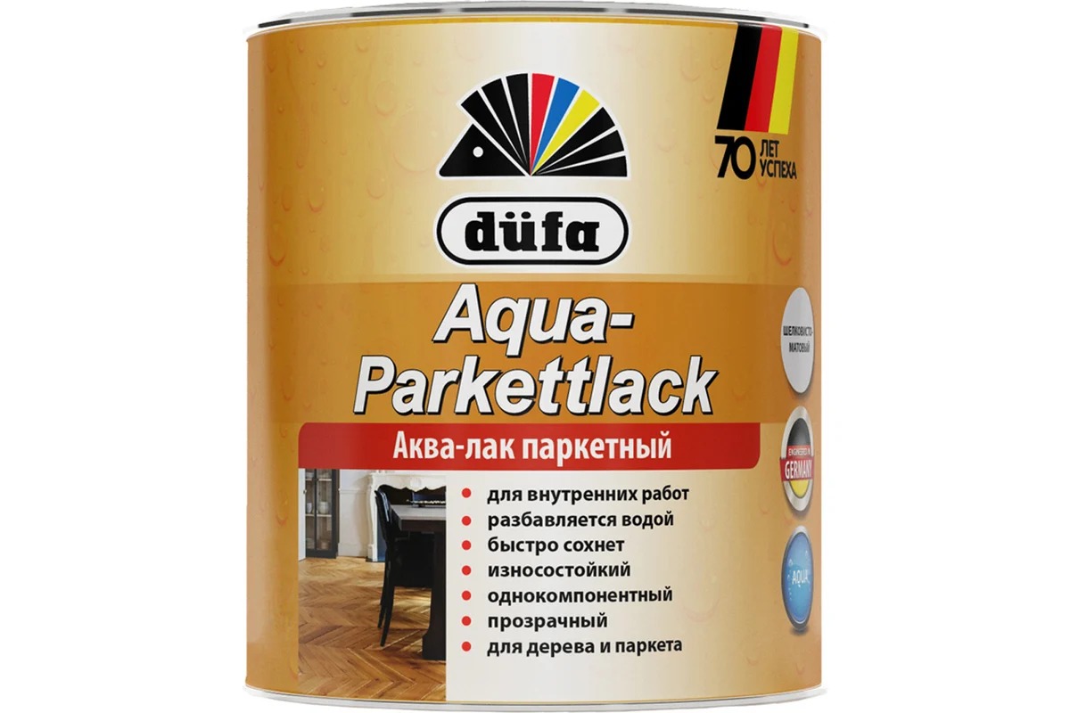 Dufa Лак AQUA-PARKETTLACK шелковисто-матовый   750мл