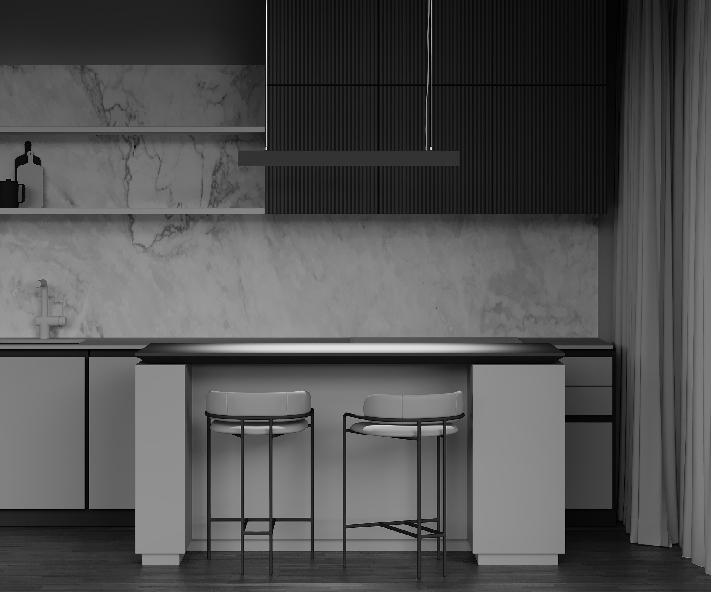 картинка Подвесной светодиодный светильник Maytoni Vinder P050PL-L40B4K от магазина pro-decor.kz