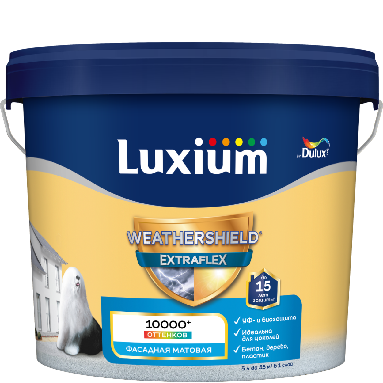 Краска фасад Luxium Weathershield Extraflex BC4,5л
