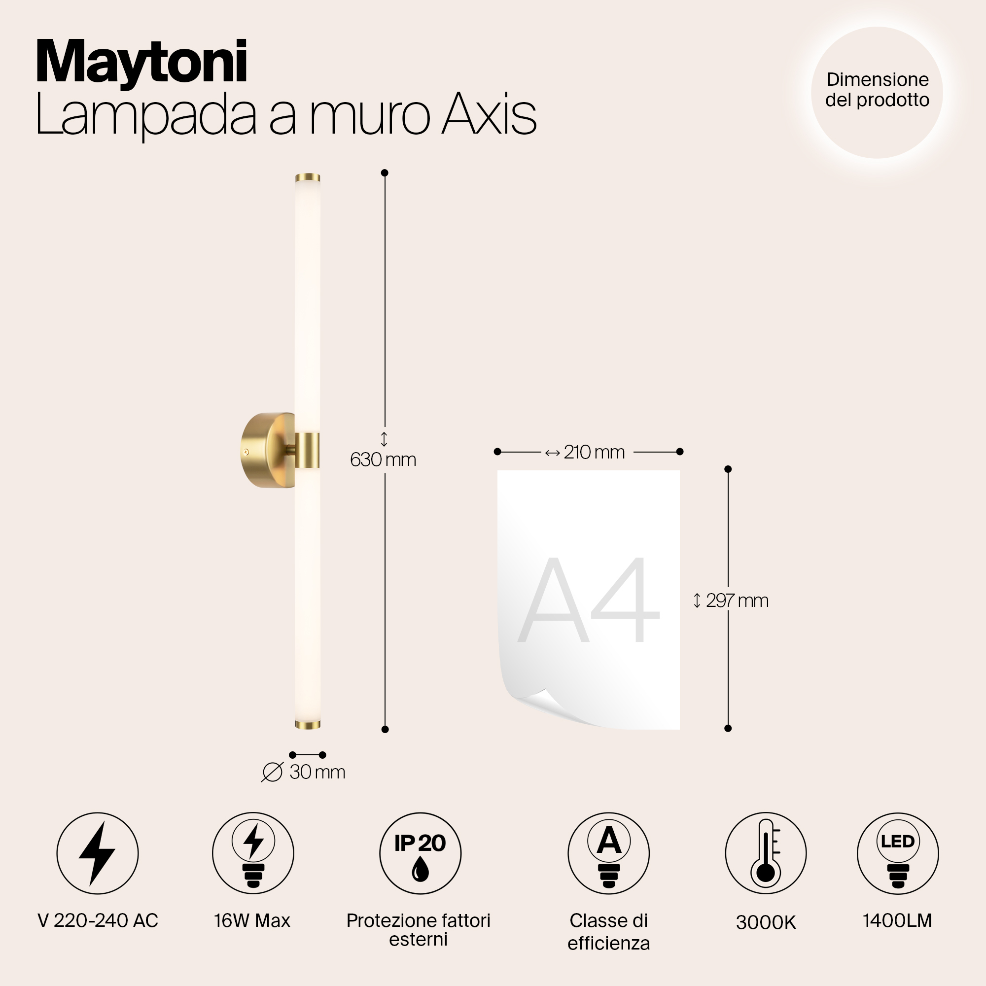 картинка Настенный светильник (бра) Maytoni MOD106WL-L16G3K от магазина pro-decor.kz