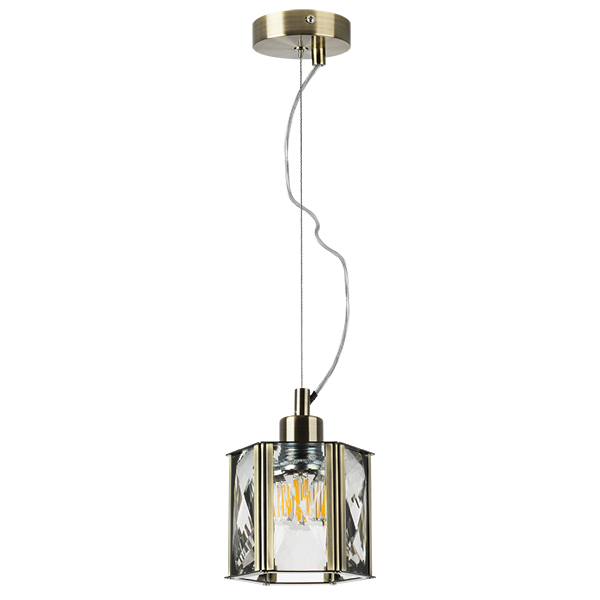 картинка 722013 Люстра LIMPIO 1х40W E27 БРОНЗА/ПРОЗРАЧНЫЙ от магазина pro-decor.kz