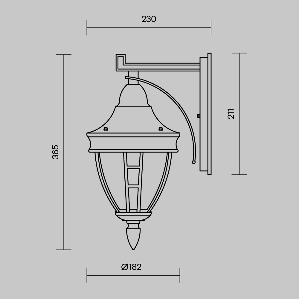 картинка Уличный настенный светильник Maytoni Novara O027WL-01B от магазина pro-decor.kz