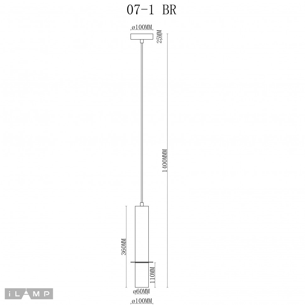 картинка Светильник подвесной iLamp Lofty 10706-1 WH-BR от магазина pro-decor.kz